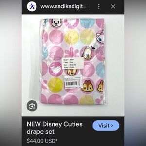 Disney Cuties Polka Dot Drapes with Characters